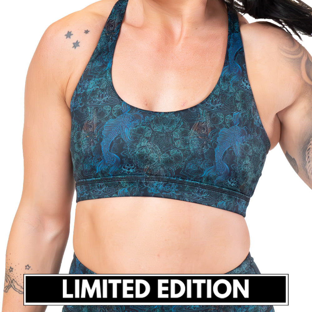 limited edition koi fish patterned sports bra