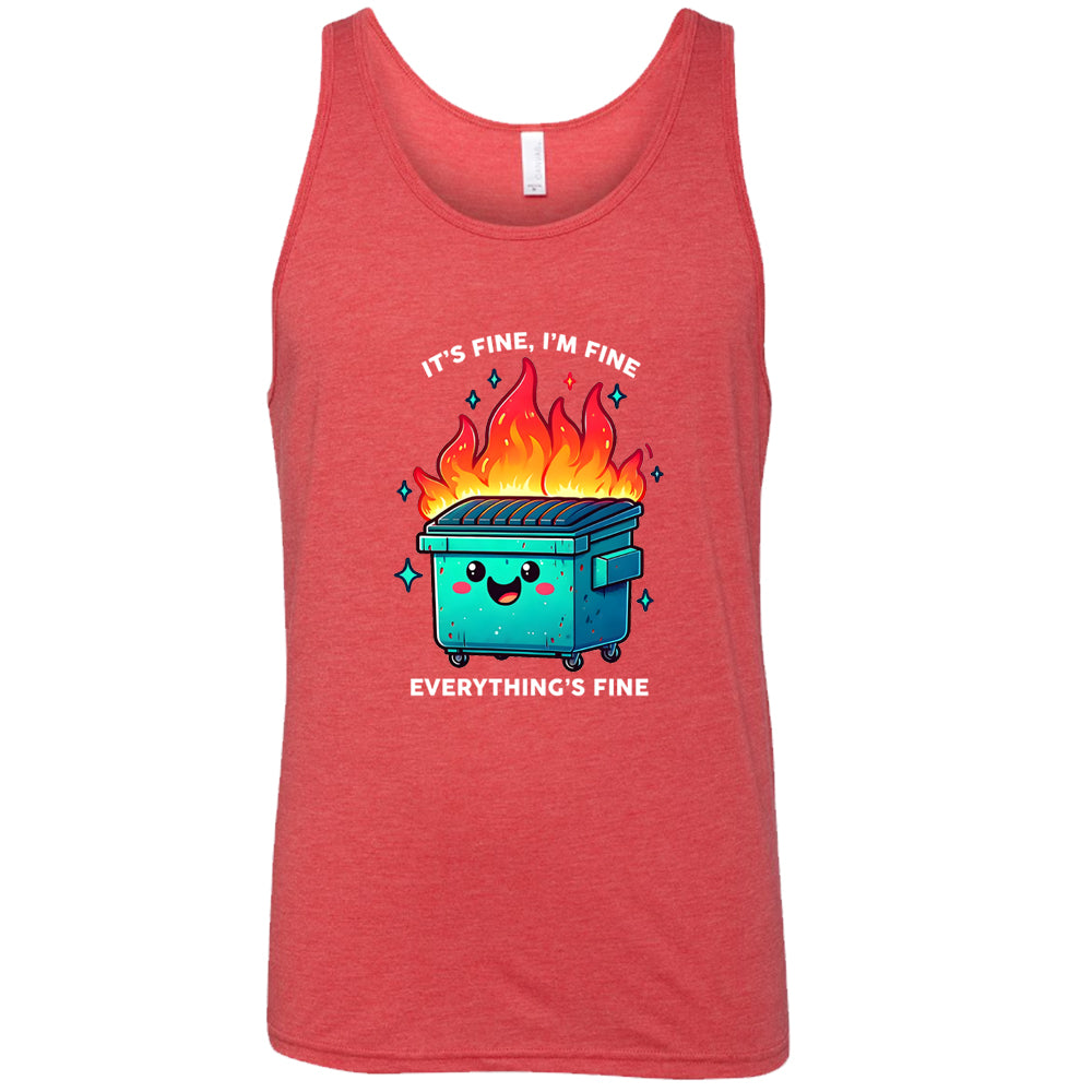 red Everything's Fine Dumpster Fire Shirt