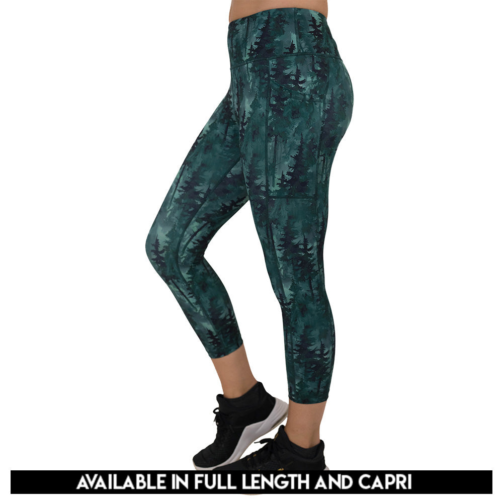 Forest patterned leggings available in full and capri length