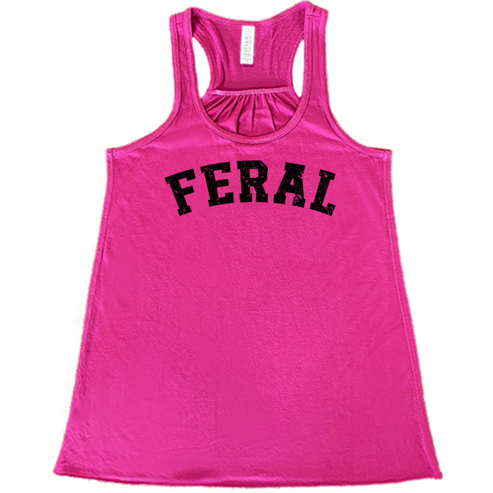 berry shirt with the word "feral" in the middle of it