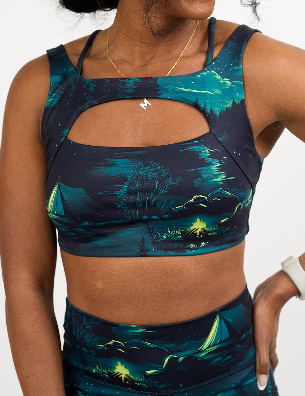 front of the night time camp out vista bra against a white background