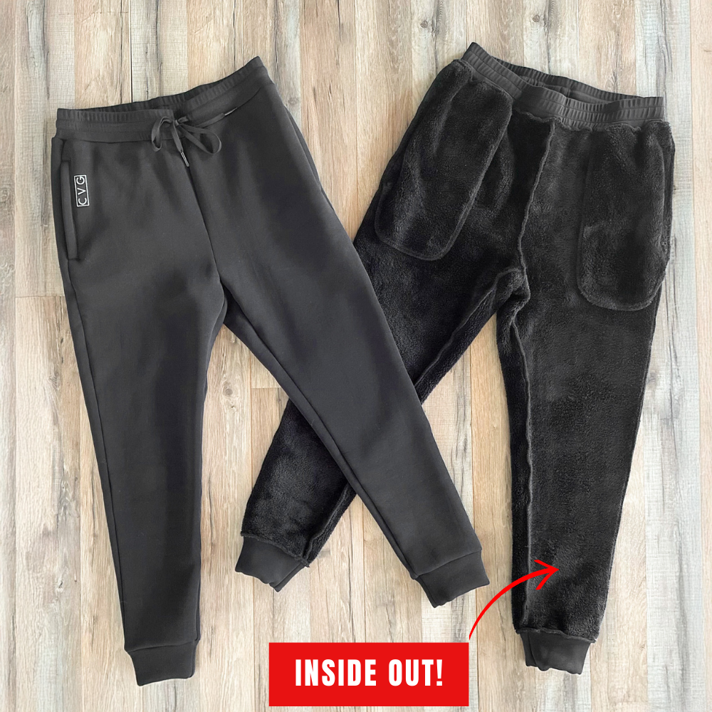 Black Fleece Lined Rest Day Sweatpants | Perfect for Lounging or
