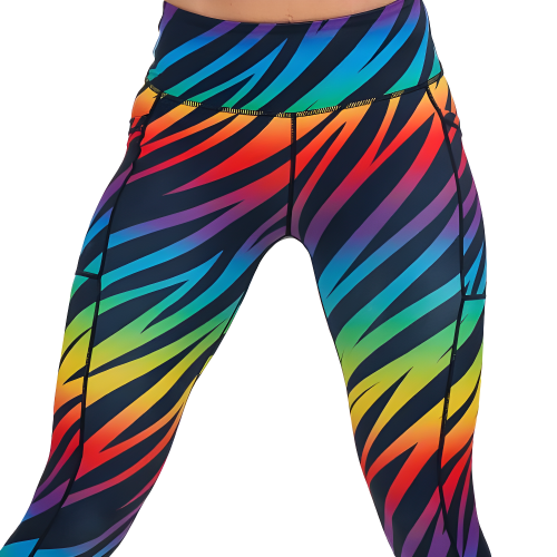 rainbow zebra pattern leggings
