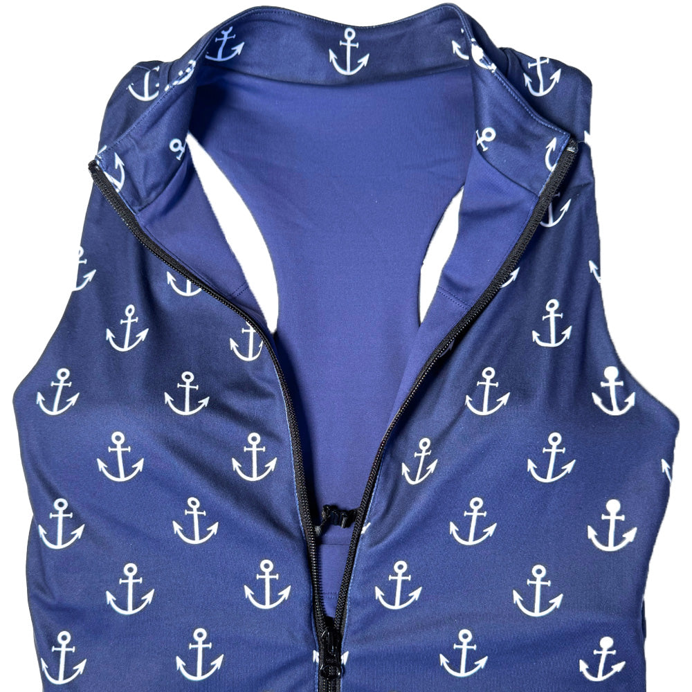 close up of the safety hook inside the front zipper of the dress