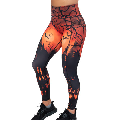 full length haunted house leggings