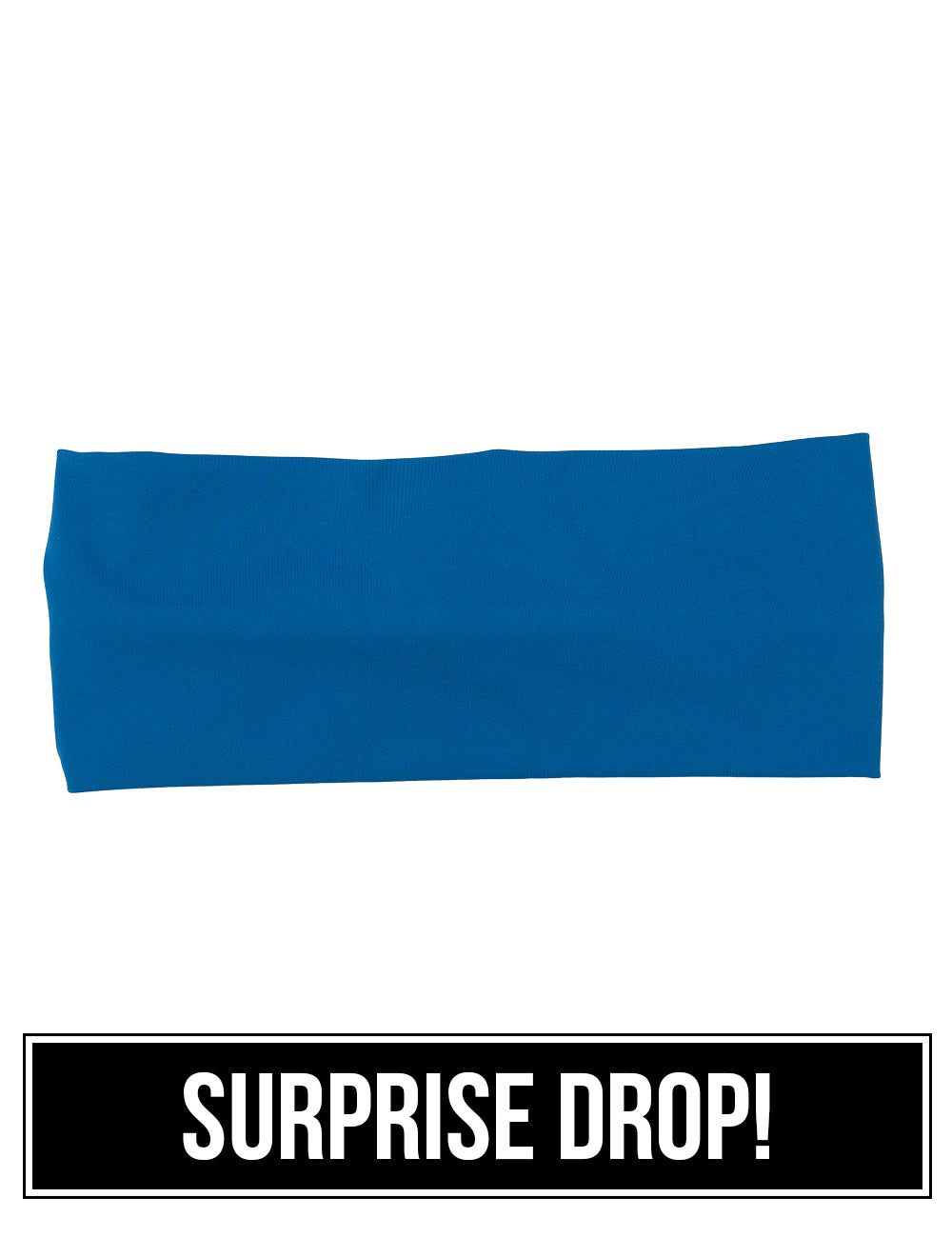 front of the blue headband against a white background, surprise drop