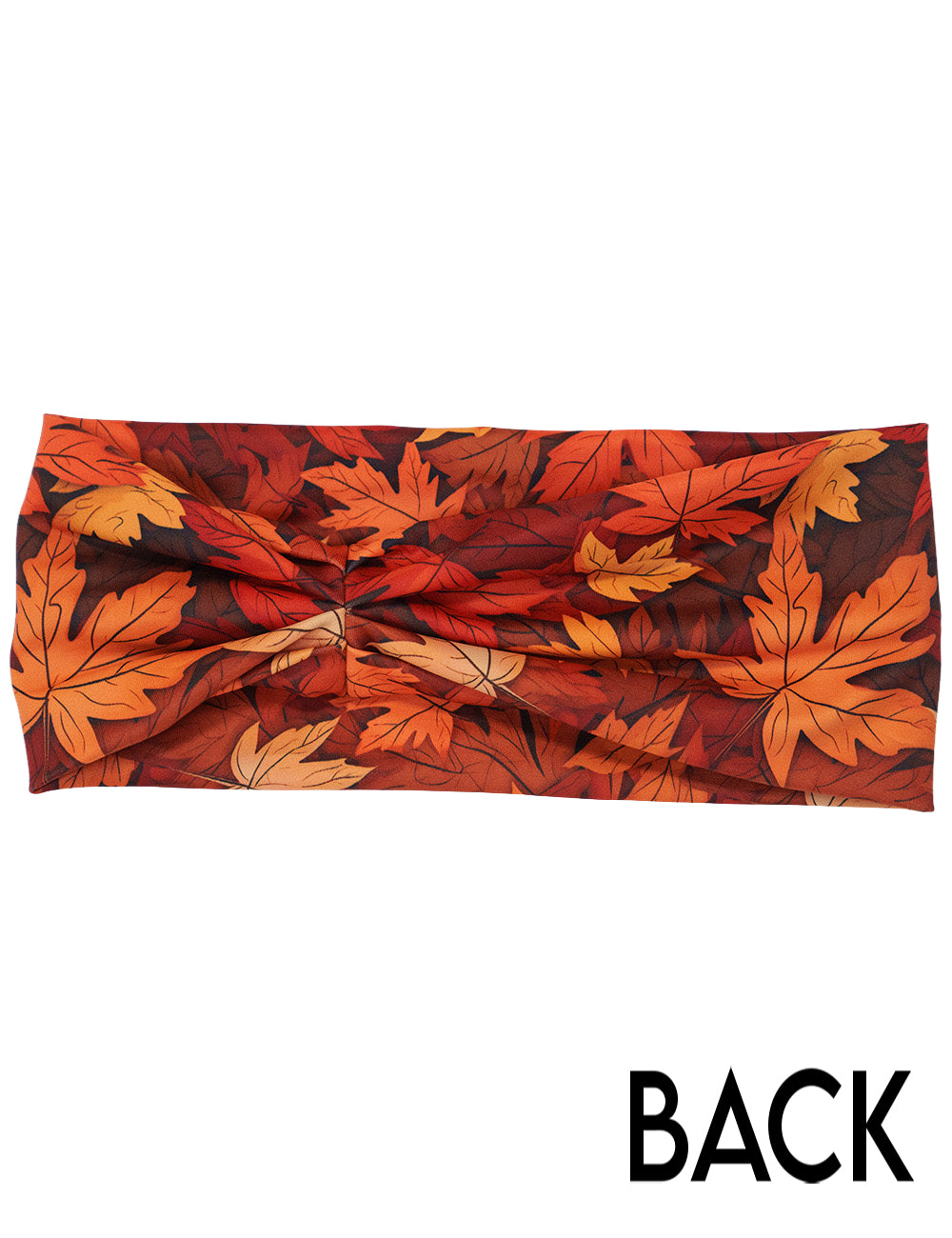 back of the orange leaves headband against a white background