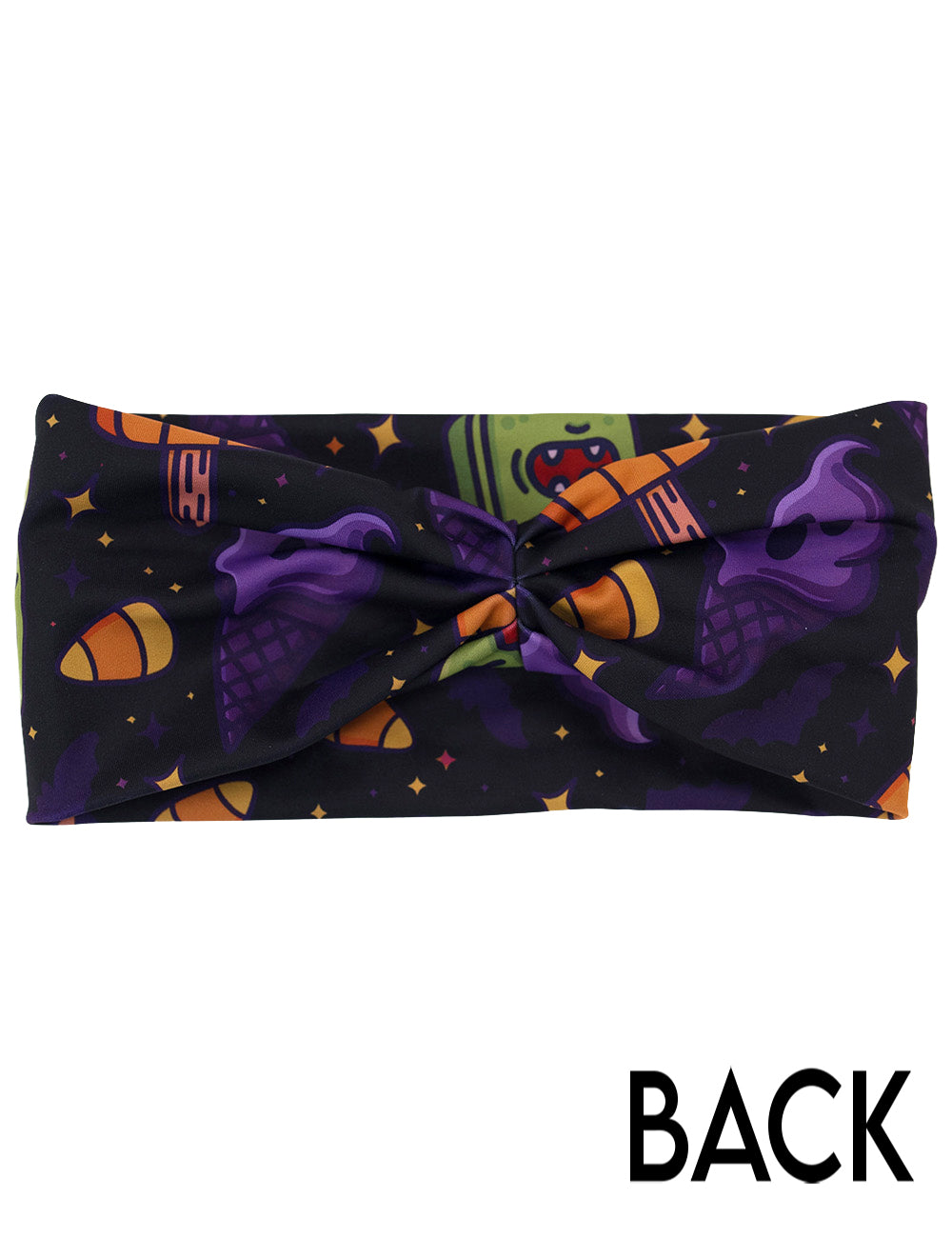 back of the jack o lantern, zombie, and ghost cold treats headband