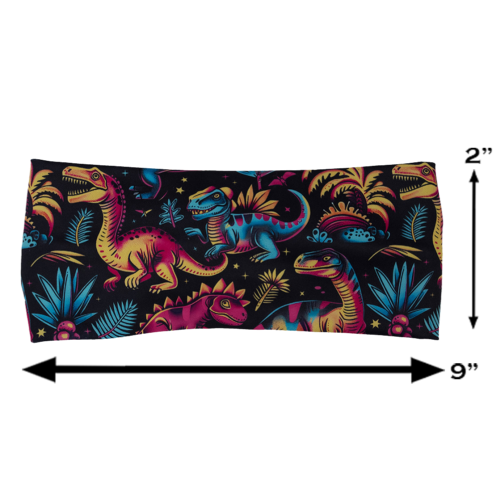measuring template for the dinosaur print headband, measurements come out to 2 inches by 9 inches