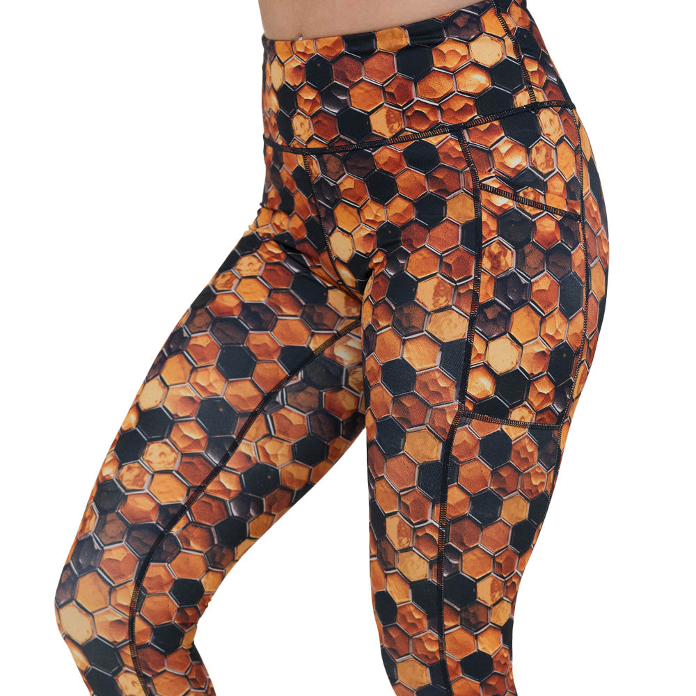 honeycomb patterned leggings