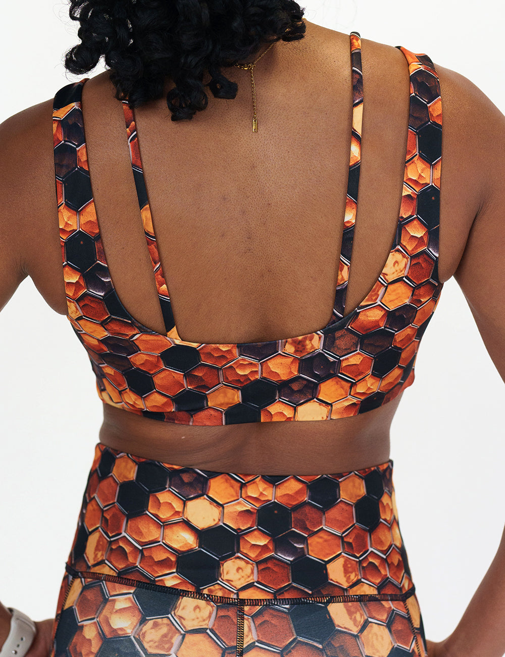 back of the honeycomb patterned bra