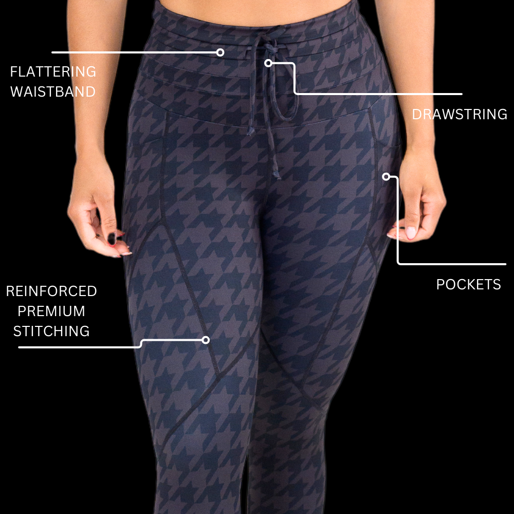 Womens Sports Houndstooth Leggings main image 1