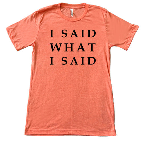 coral I Said What I Said shirt