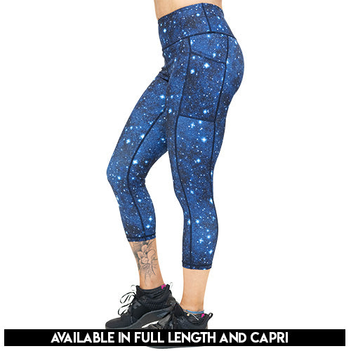 starry sky leggings available in full and capri length