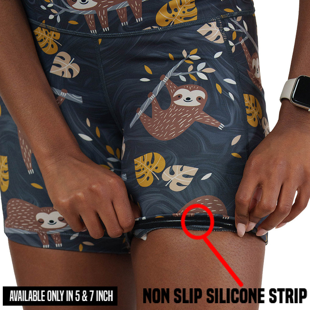 non slip strip on the sloth patterned shorts