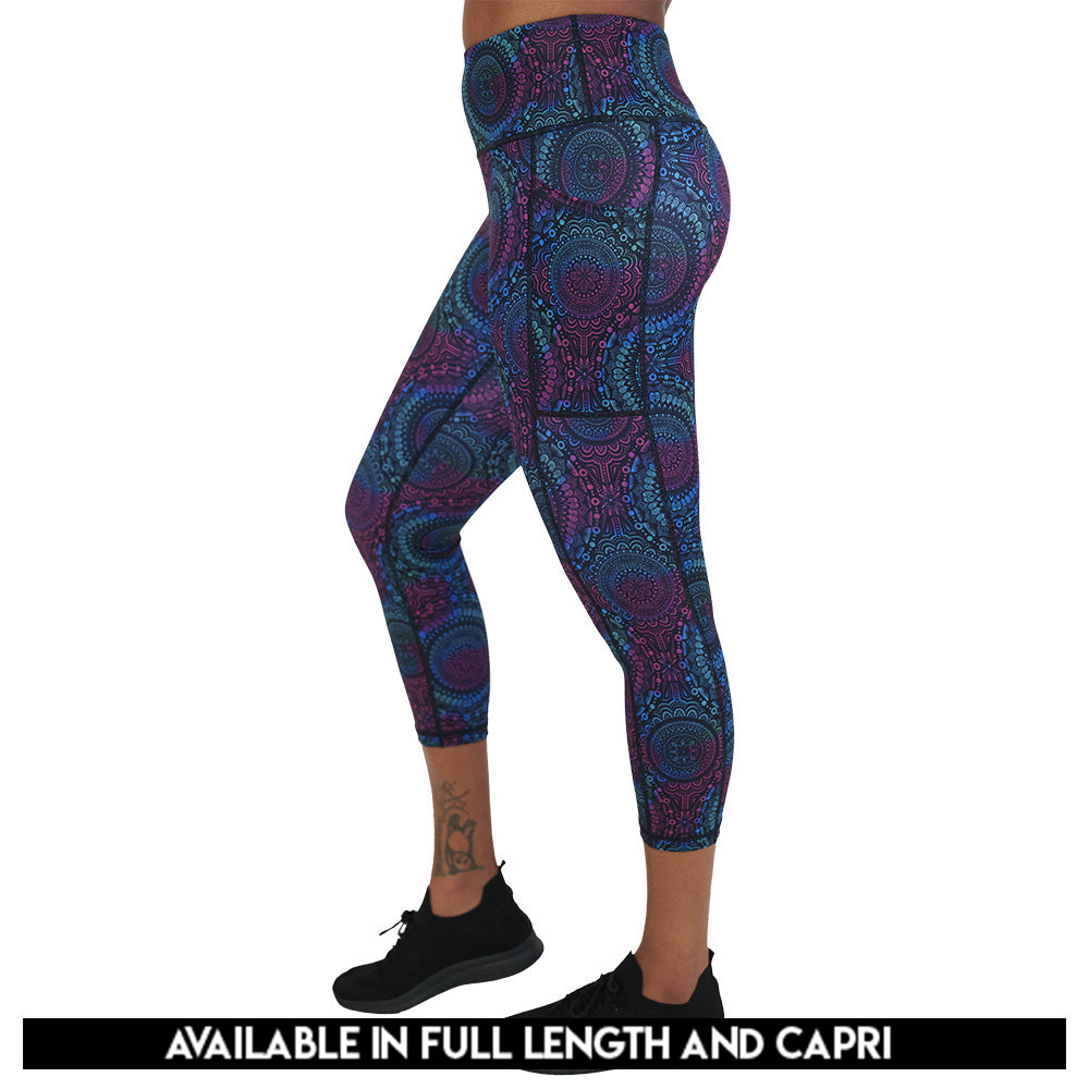 mandala print leggings available in full and capri length