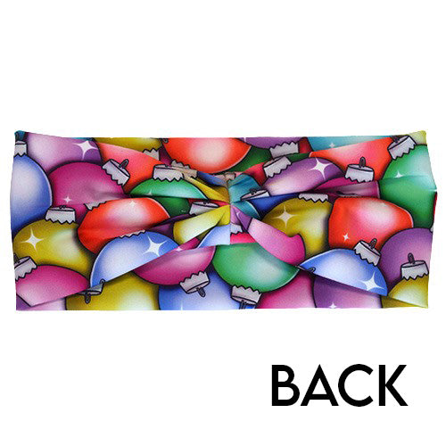 back of the Christmas ornaments print headband