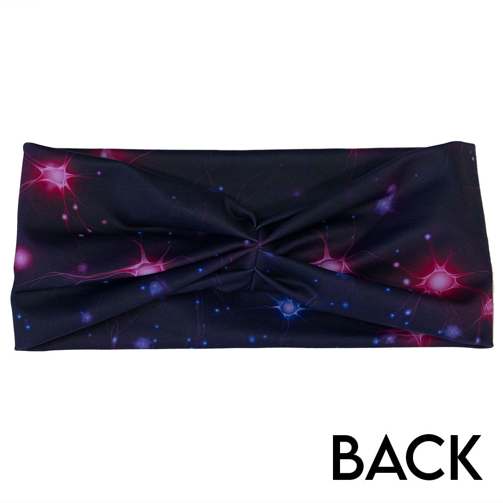 back of the headband with a science pattern on it