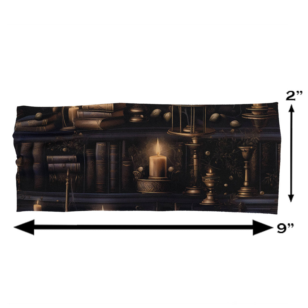 book print headband measured at 2 by 9 inches