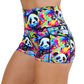 colorful panda pattern short side pocket