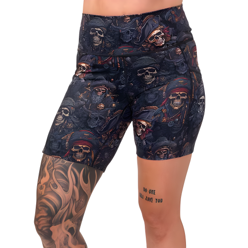 7 inch pirate themed shorts