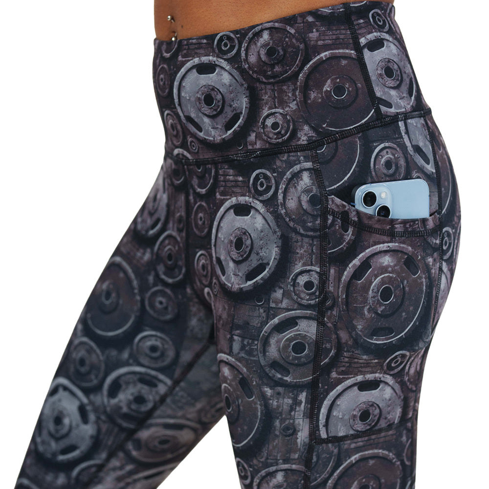 gym plates design leggings
