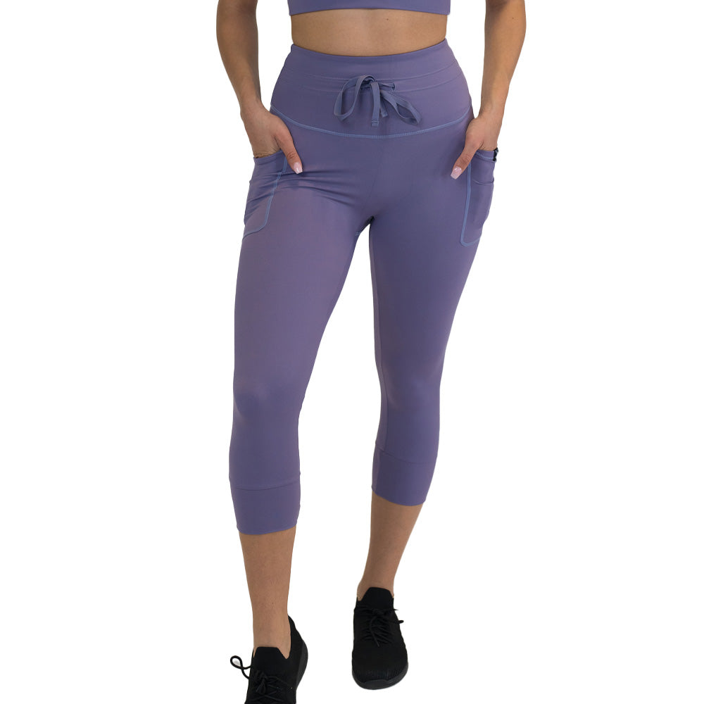 capri length light purple leggings
