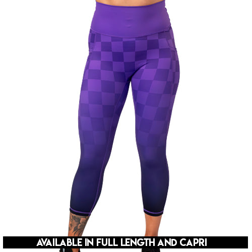 purple ombre checkered leggings available lengths