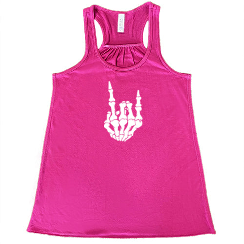 skeleton rocker hand berry racerback shirt