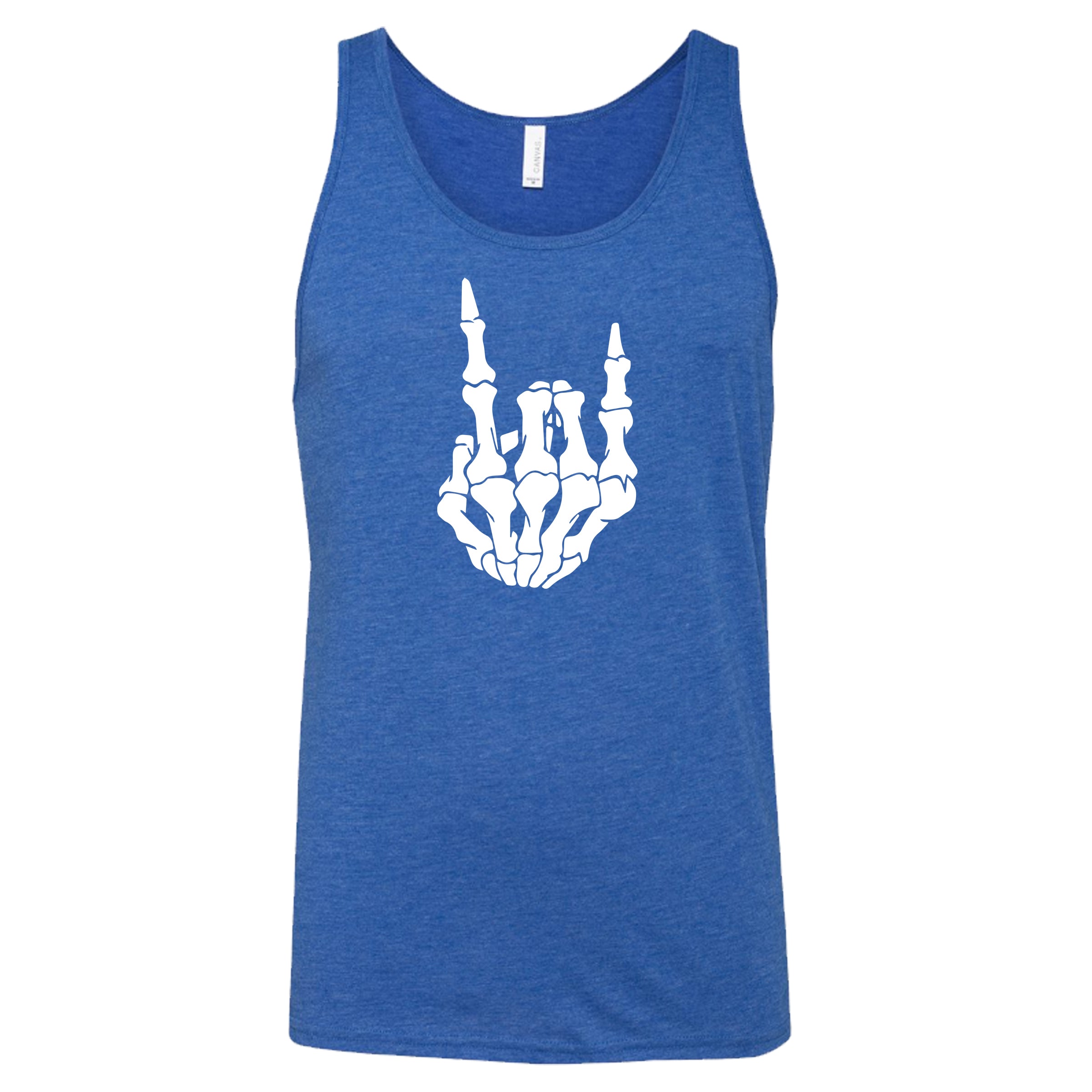 skeleton rocker hand blue tank