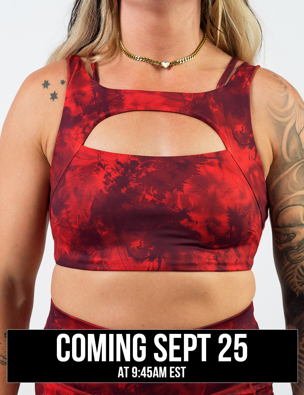 front of the red tie dye bra coming September 25th