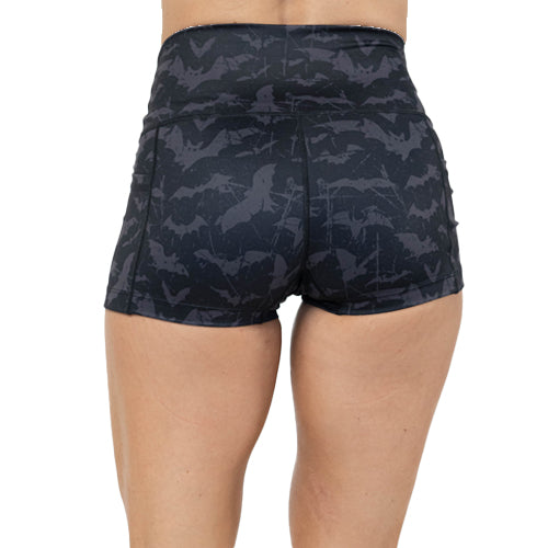 back of bat pattern shorts