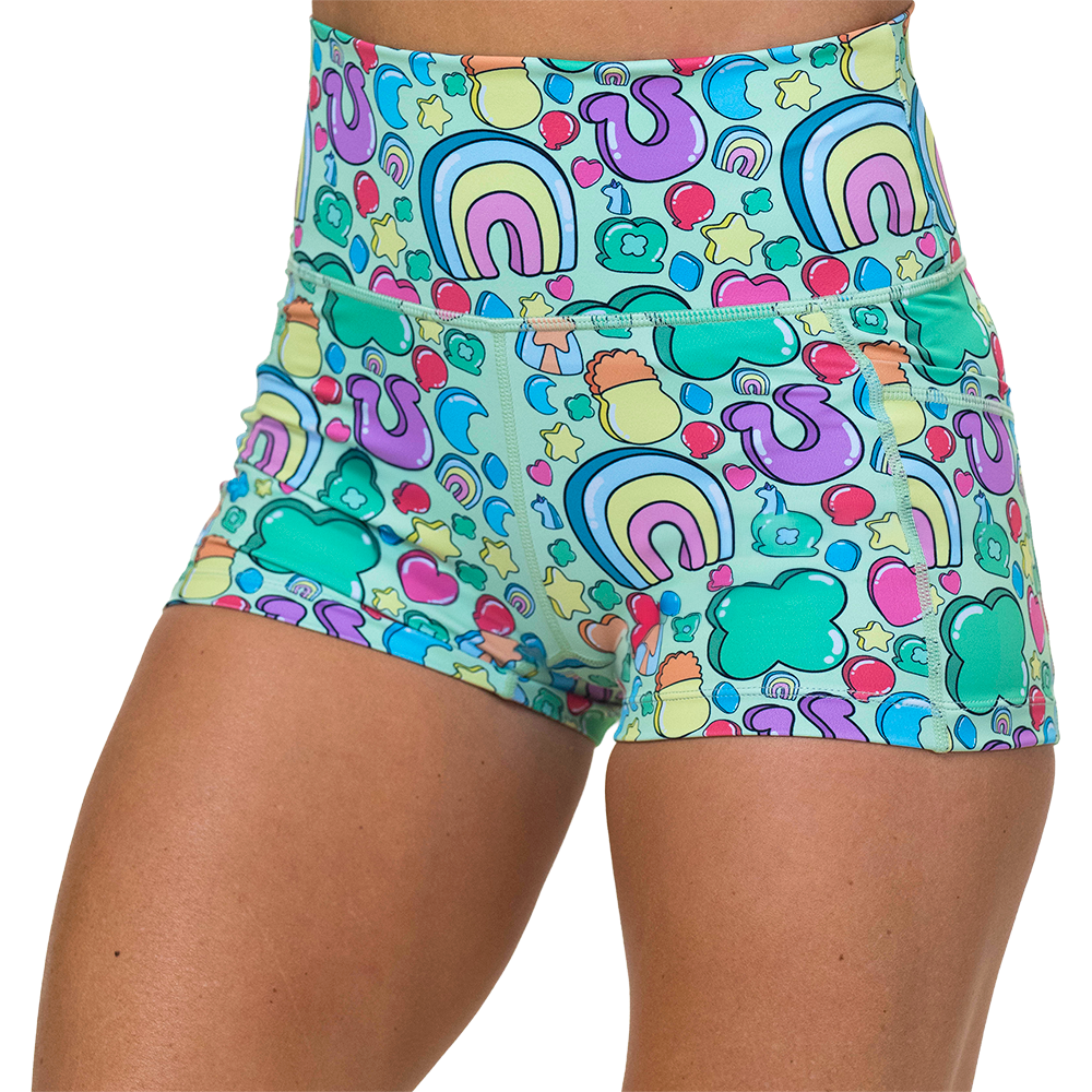 2.5 inch St Patrick's day inspired charms print shorts