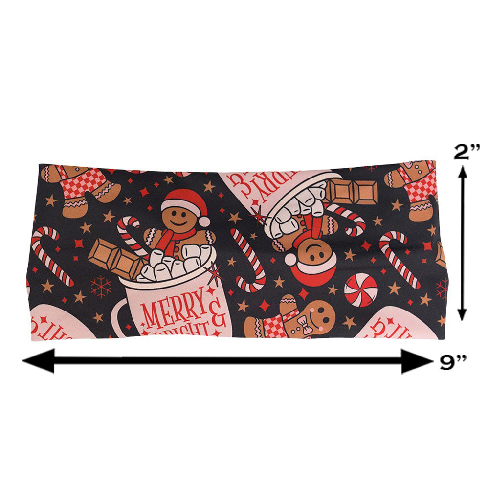 Christmas-themed headband with gingerbread men and candy canes
