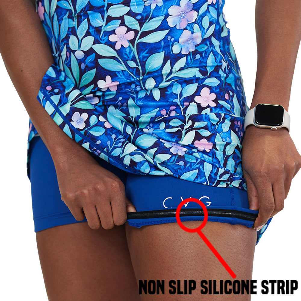 close up of the non slip strip on the built in shorts under the dress