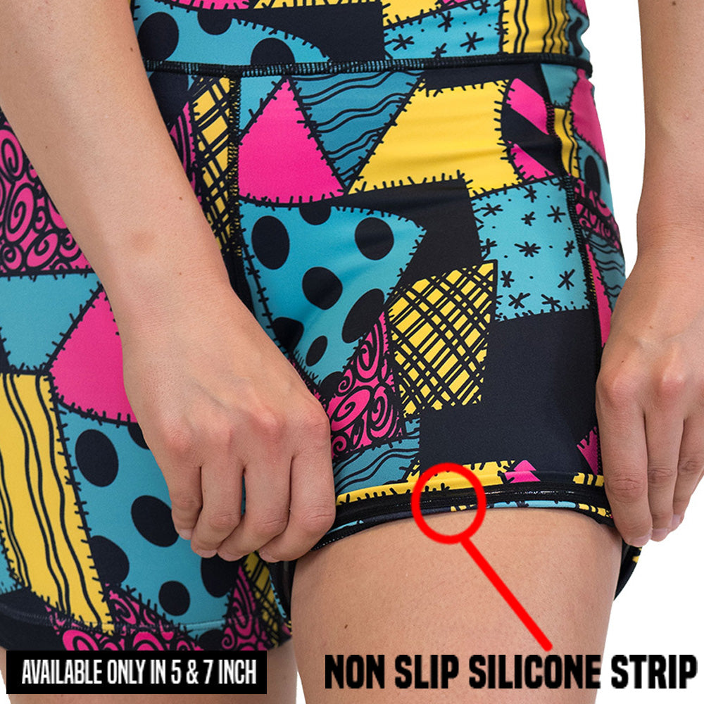 non slip strip on the patch print shorts