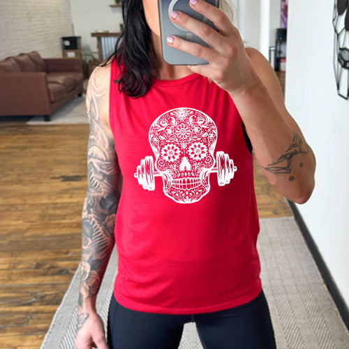 Sugar Barbell Skull Muscle Tank