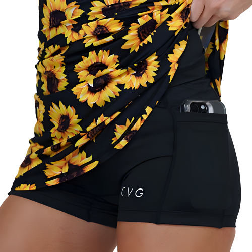 close up of the built in shorts