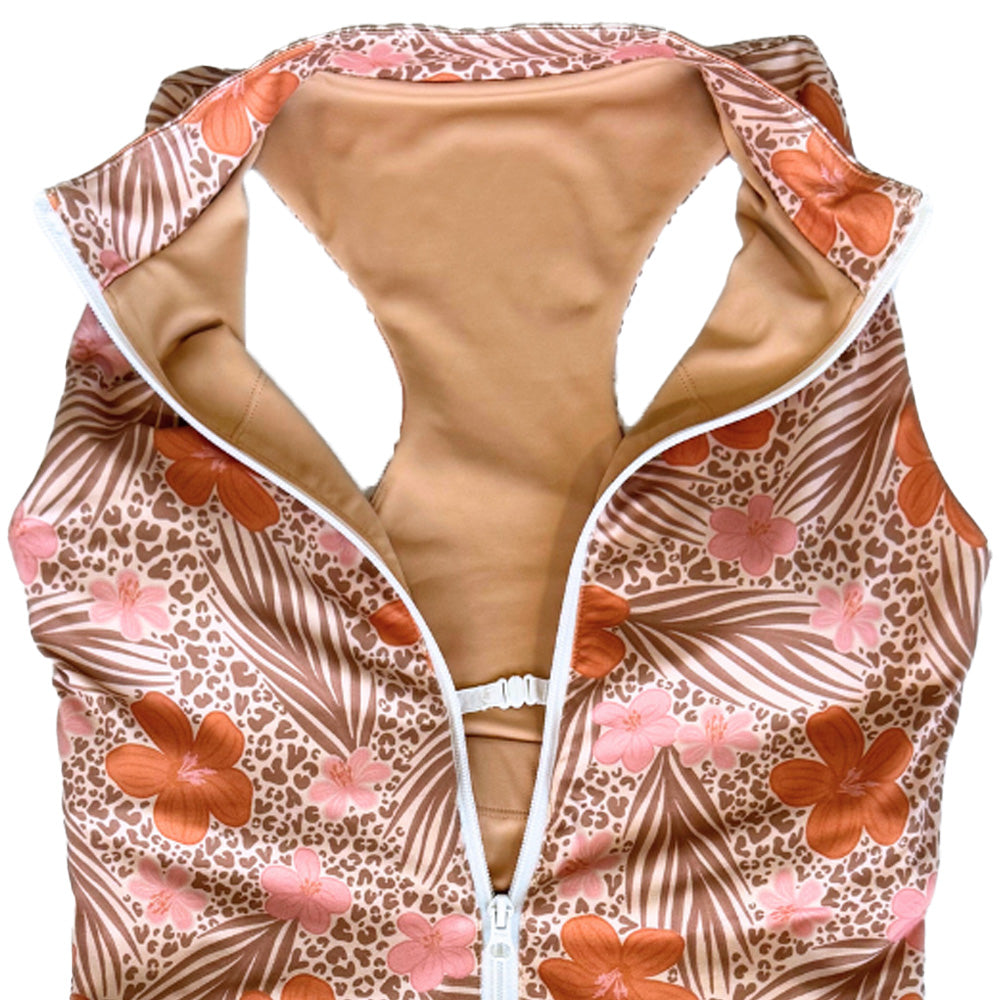 close up of the safety hook inside the front zipper of the dress