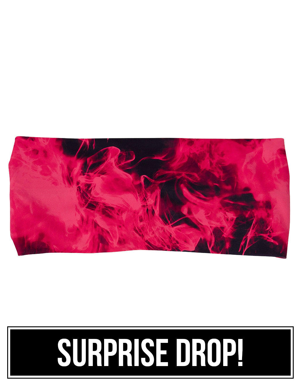 front of the pink and black smoke headband against a white background, surprise drop