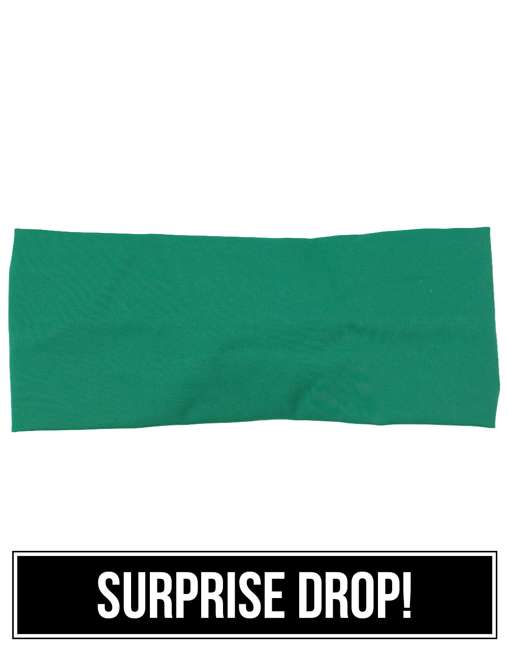 front of the aqua green headband against a white background, surprise drop