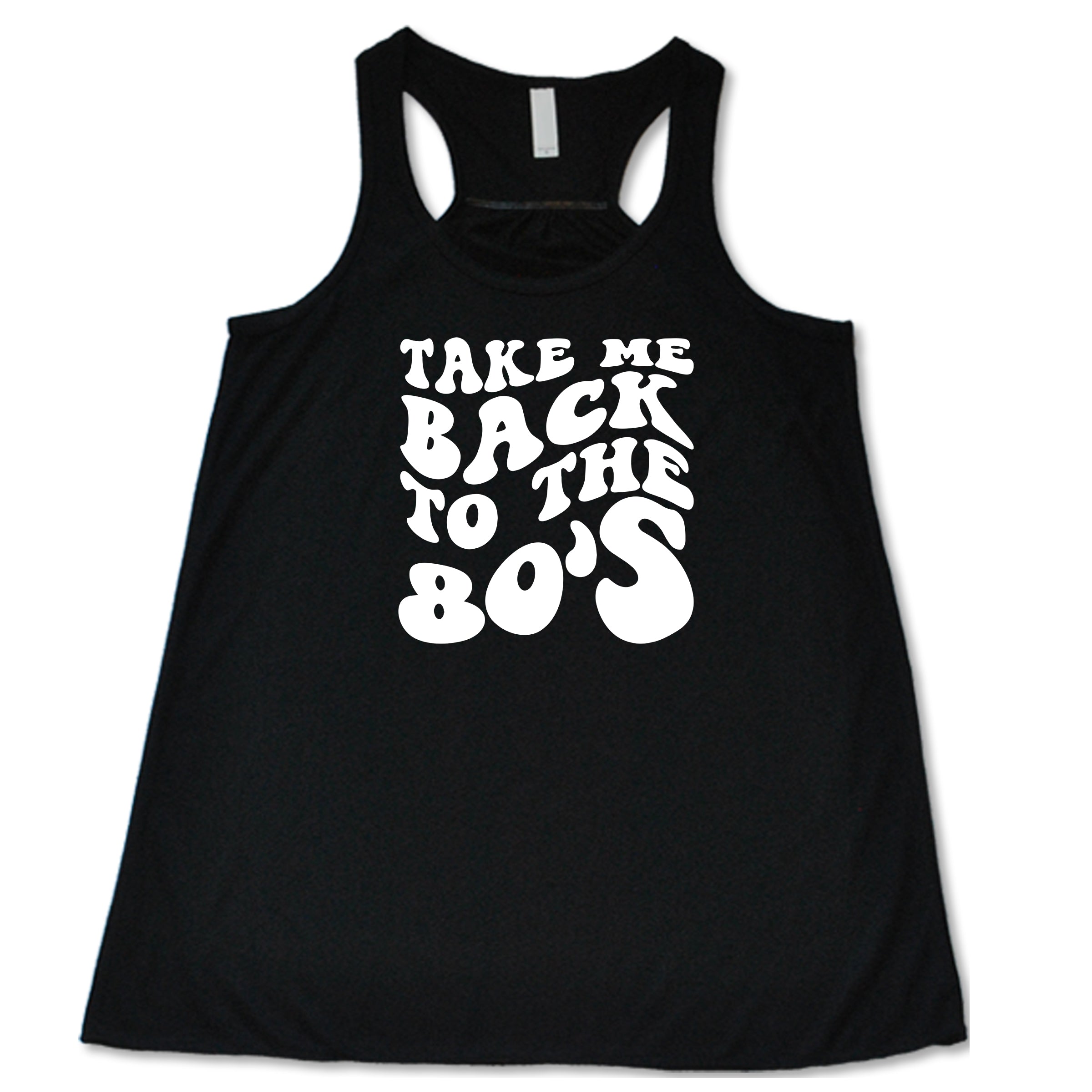 take me back to the 80's quote black racerback shirt