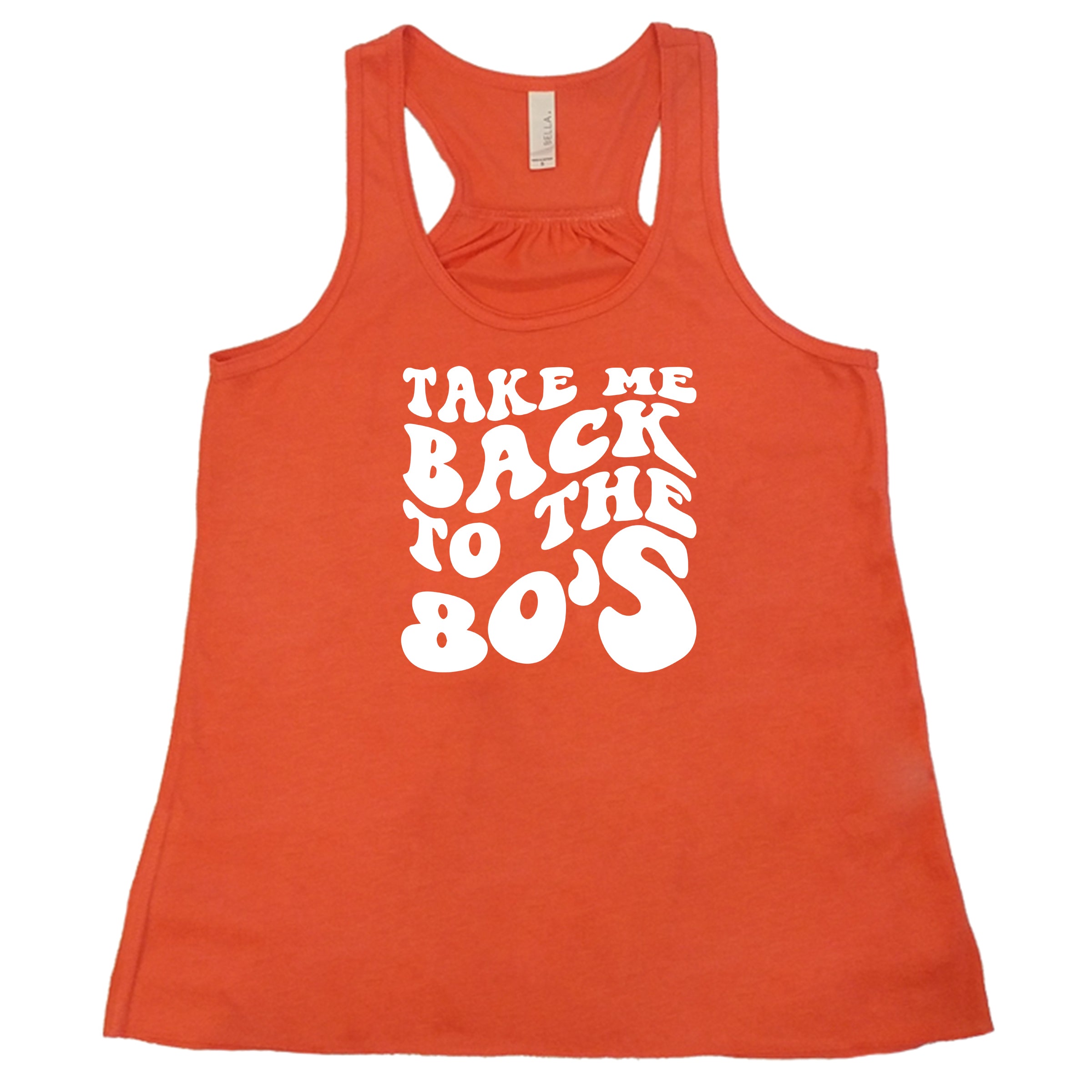 take me back to the 80's quote coral racerback shirt