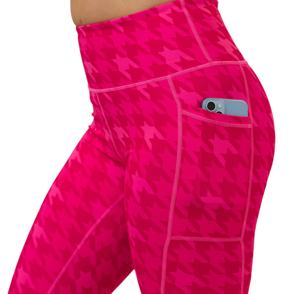 pink houndstooth leggings