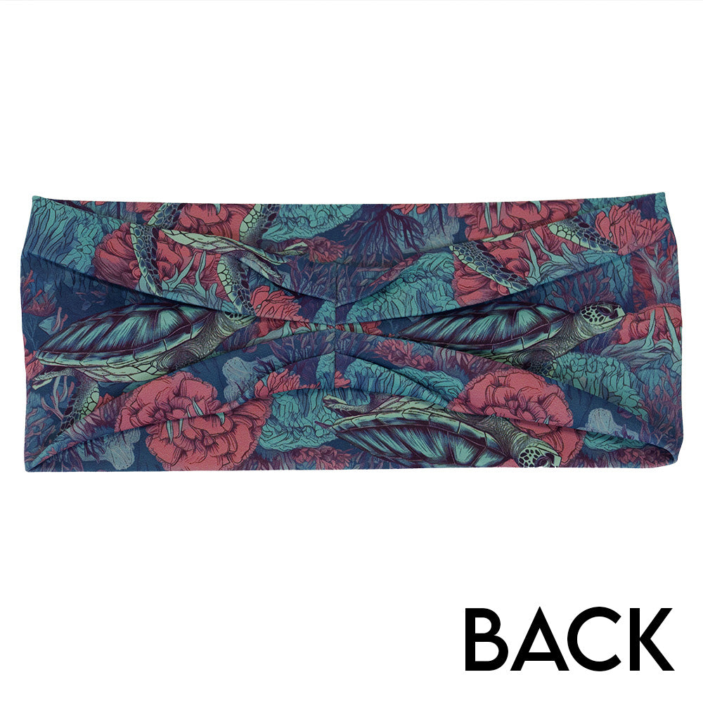 back of the turtle patterned headband