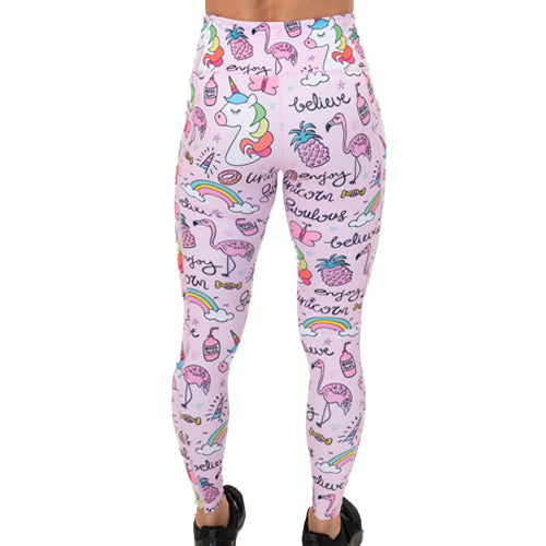 back view of unicorn leggings