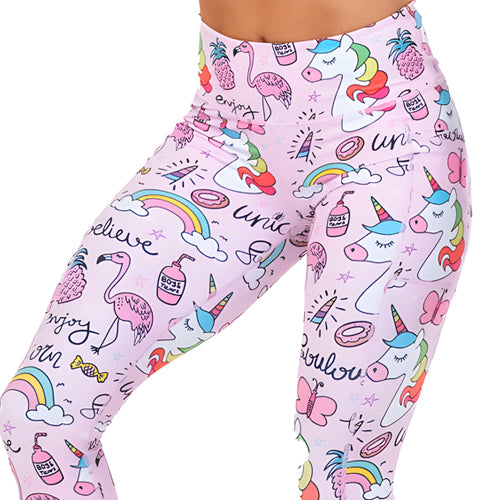 close up of unicorn leggings pattern