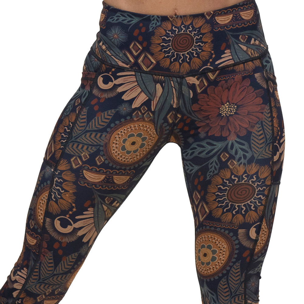boho floral patterned leggings