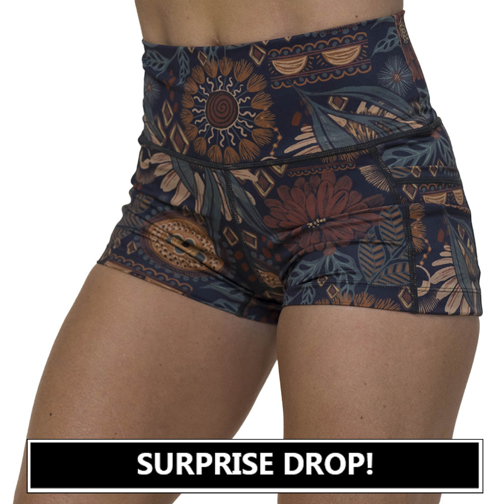 boho floral patterned shorts