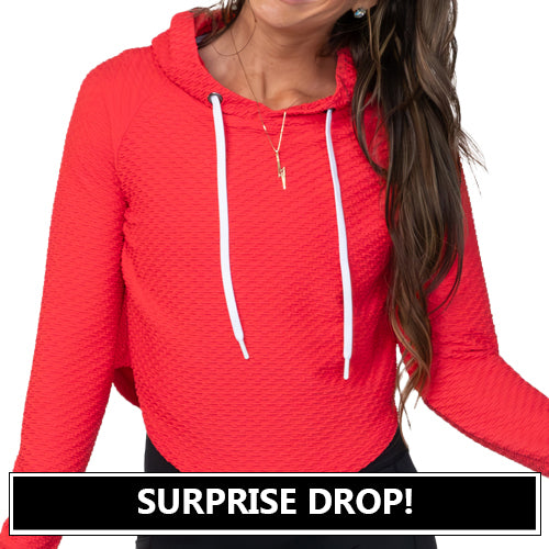 hot pink cropped hoodie surprise drop